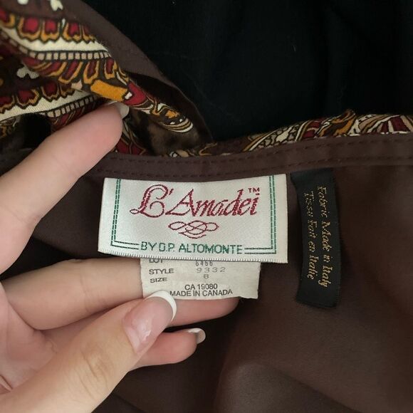 Vintage Boho Paisley Animal Print Mix Wrap Maxi Skirt Size 6 - Picture 5 of 5